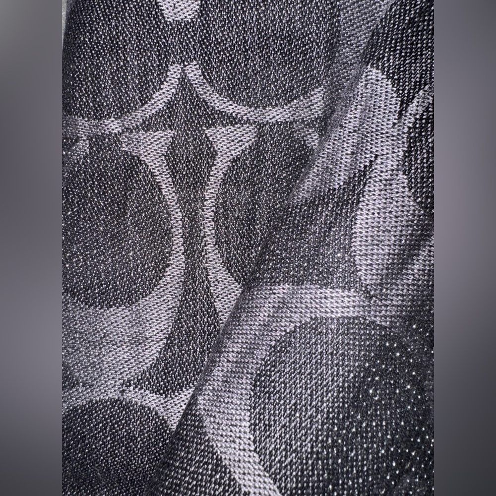 Coach Blue/Gray Patterned Scarf Infinity Cowl - image 2